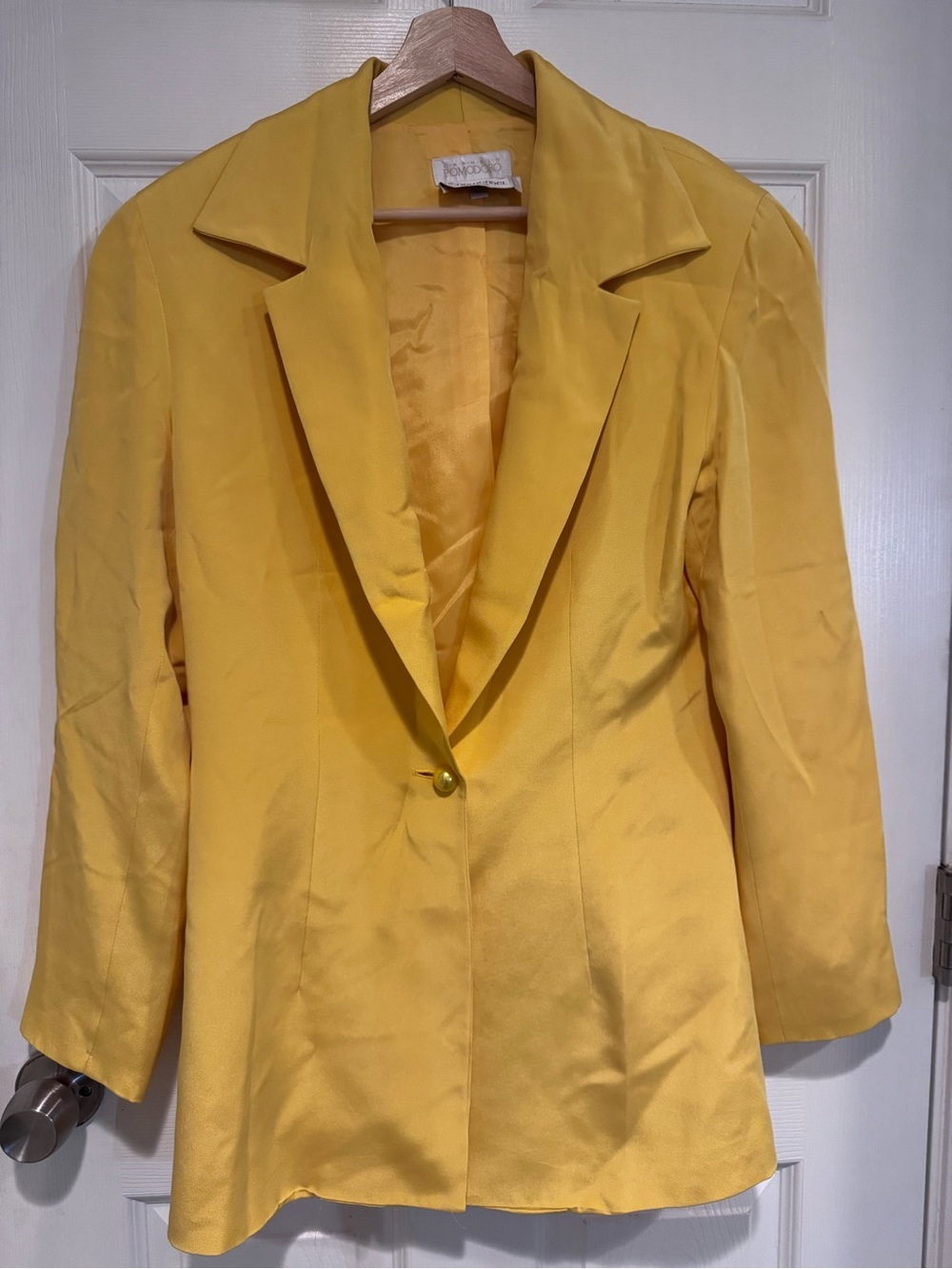 Carmelo Pomodoro for Henri Bendel Vintage Yellow Silk Blazer Jacket